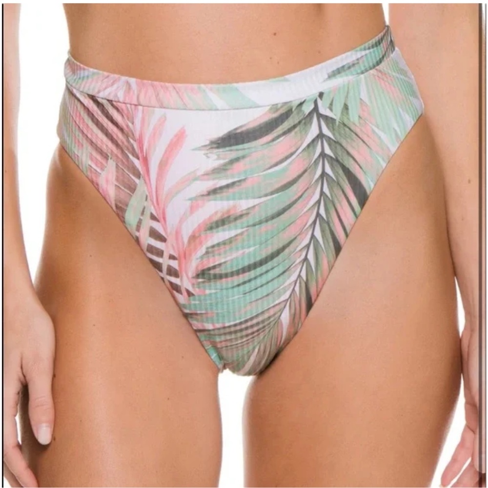 Becca High Rise Ribbed Bikini Bottom Size S